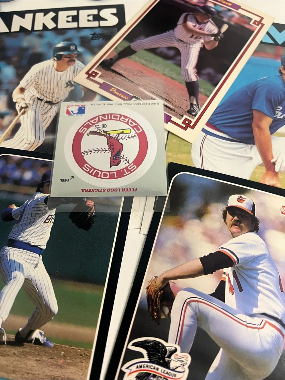 Vintage Baseball Card & Pin Lot — Multi-Color Collectible Set
